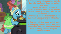 Size: 1920x1080 | Tagged: safe, edit, edited screencap, editor:jaredking203, editor:jaredking779, imported from derpibooru, screencap, meadowbrook, earth pony, pony, a health of information, facts, female, mare, solo