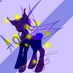 Size: 925x925 | Tagged: safe, artist:nel_liddell, imported from derpibooru, oc, oc only, pony, butterfly wings, ear piercing, earring, eyes closed, jewelry, necklace, piercing, signature, solo, third eye, watermark, wings