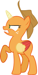 Size: 983x1945 | Tagged: safe, artist:pegasski, imported from derpibooru, oc, oc only, alicorn, pony, horse play, alicorn oc, angry, bald, base, eyelashes, freckles, gritted teeth, hat, horn, open mouth, raised hoof, simple background, solo, transparent background, two toned wings, wings