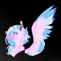 Size: 1200x1200 | Tagged: safe, artist:lepiswerid, imported from derpibooru, silverstream, hippogriff, ear piercing, earring, female, jewelry, marsverse, nose piercing, nose ring, older, older silverstream, piercing, redesign, scar, solo