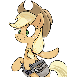 Size: 1132x1308 | Tagged: safe, artist:fuyugi, artist:nendo, imported from derpibooru, applejack, earth pony, pony, cute, female, freckles, hammer, jackabetes, simple background, white background