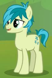 Size: 267x396 | Tagged: safe, imported from derpibooru, screencap, sandbar, earth pony, pony, non-compete clause, cropped, hair over one eye, male, smiling, solo