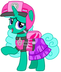 Size: 910x1065 | Tagged: safe, artist:徐詩珮, imported from derpibooru, glitter drops, pony, unicorn, series:sprglitemplight diary, series:sprglitemplight life jacket days, series:springshadowdrops diary, series:springshadowdrops life jacket days, alternate universe, clothes, cute, dino rescue, female, glitterbetes, mare, paw patrol, simple background, skye (paw patrol), solo, transparent background