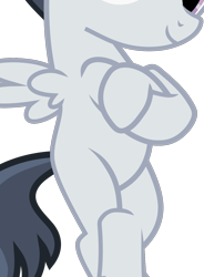 Size: 1020x1387 | Tagged: safe, artist:frownfactory, edit, imported from derpibooru, vector edit, rumble, pegasus, pony, marks and recreation, belly, bipedal, bipedal leaning, colt, cropped, crossed hooves, leaning, male, pictures of bellies, simple background, smiling, solo, transparent background, vector