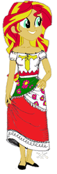 Size: 335x1024 | Tagged: safe, artist:syringe-rifle-hornet, imported from derpibooru, sunset shimmer, equestria girls, female, mexican, mexican independence day, regional suit, simple background, solo, transparent background