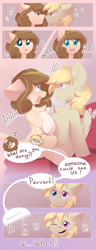 Size: 2500x6500 | Tagged: safe, artist:kebchach, imported from derpibooru, oc, oc:celia montigre, earth pony, pegasus, pony, blushing, comic, laughing, shocked expression