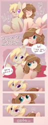 Size: 2500x6500 | Tagged: safe, artist:kebchach, imported from derpibooru, oc, oc:celia montigre, earth pony, pegasus, pony, blushing, comic, drunk, laughing