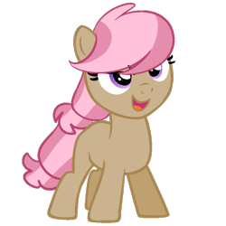 Size: 1000x1000 | Tagged: safe, artist:rubyg242, imported from derpibooru, oc, oc only, oc:cinnamon apple, earth pony, pony, female, filly, magical lesbian spawn, offspring, parent:babs seed, parent:silver spoon, simple background, solo, transparent background