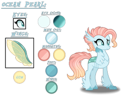 Size: 2164x1712 | Tagged: safe, artist:purplepotato04, imported from derpibooru, oc, oc only, oc:ocean pearl, hybrid, female, offspring, parent:ocellus, parent:terramar, simple background, solo, transparent background