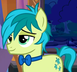 Size: 768x720 | Tagged: safe, imported from derpibooru, screencap, sandbar, earth pony, pony, she's all yak, bowtie, cropped, handsome, lidded eyes, male, smiling, solo