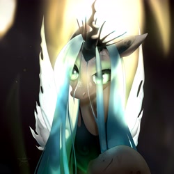 Size: 4096x4096 | Tagged: safe, artist:peacheb_o, imported from derpibooru, queen chrysalis, changeling, changeling queen, bust, female, solo