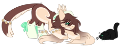 Size: 1076x417 | Tagged: safe, artist:inspiredpixels, imported from derpibooru, oc, oc only, oc:koneka, cat, earth pony, pony, chibi, female, mare, simple background, solo, transparent background