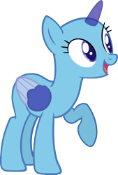 Size: 975x1441 | Tagged: safe, artist:pegasski, imported from derpibooru, oc, oc only, alicorn, pony, amending fences, alicorn oc, bald, base, eyelashes, horn, open mouth, raised hoof, simple background, smiling, solo, transparent background, two toned wings, wings