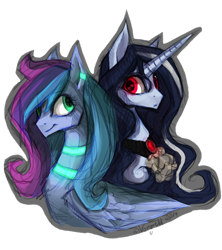 Size: 552x621 | Tagged: safe, artist:grinu, imported from derpibooru, oc, oc only, oc:speedy shy, oc:tirana vongrell, oc:vongrell, pegasus, pony, vampire, vampony, duo, pegasus oc, simple background, transparent background, wings