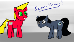 Size: 2560x1440 | Tagged: safe, artist:anonymous, oc, oc only, pony, /mlp/ con, chad, happy, sad, simple background, virgin