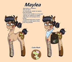 Size: 1200x1024 | Tagged: safe, artist:marydibuja, imported from derpibooru, oc, oc only, oc:maylea, earth pony, pony, bag, duo, earth pony oc, reference sheet, saddle bag, straw in mouth