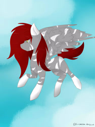 Size: 1200x1600 | Tagged: safe, artist:crimson-breeze, imported from derpibooru, oc, oc only, oc:crimson breeze, pegasus, pony, flying, pegasus oc, solo, wings