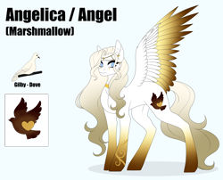 Size: 3300x2660 | Tagged: safe, artist:ohhoneybee, imported from derpibooru, oc, oc only, oc:angelica, pegasus, pony, colored wings, colored wingtips, female, mare, multicolored wings, solo, wings