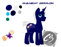 Size: 1024x792 | Tagged: safe, artist:adhiguna, artist:johnathon-matthews, imported from derpibooru, oc, oc:midnight sermon, pony, unicorn, commission, deviantart watermark, obtrusive watermark, reference sheet, simple background, transparent background, watermark