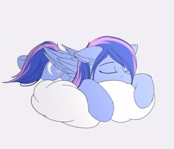 Size: 3500x3000 | Tagged: safe, artist:snowstormbat, imported from derpibooru, oc, oc only, oc:starlight moon, pegasus, pony, cloud, eyes closed, on a cloud, sleeping, sleeping on a cloud, solo