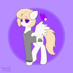 Size: 2048x2048 | Tagged: safe, artist:flixanoa, artist:marzival, imported from derpibooru, oc, oc only, oc:breakfast, oc:katapotato, alicorn, pony, broken horn, clothes, hoodie, horn, solo