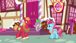 Size: 1920x1080 | Tagged: safe, imported from derpibooru, screencap, big macintosh, cup cake, spike, the big mac question