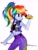 Size: 2322x3083 | Tagged: safe, artist:liaaqila, imported from derpibooru, rainbow dash, equestria girls, alternate hairstyle, awesome, belly button, buckball fan gear rainbow dash, clothes, cute, dashabetes, female, gameloft interpretation, jacket, midriff, pants, ponytail, sexy, simple background, solo, sports bra, sweatpants, traditional art, white background