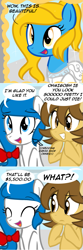 Size: 555x1670 | Tagged: safe, artist:marytheechidna, imported from derpibooru, oc, oc:bradan, oc:internet explorer, earth pony, pegasus, pony, ask internet explorer, browser ponies, clothes, dress, internet explorer, wedding dress