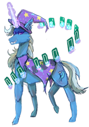 Size: 850x1200 | Tagged: safe, artist:oreothegreat, imported from derpibooru, trixie, pony, unicorn, cape, card, clothes, female, glowing horn, grin, hat, horn, levitation, magic, mare, raised leg, simple background, smiling, telekinesis, transparent background, trixie's cape, trixie's hat