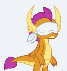 Size: 625x667 | Tagged: safe, artist:applejackfan204, imported from derpibooru, smolder, dragon, 2 4 6 greaaat, season 9, blindfold, female, solo, vector