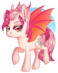 Size: 1024x1280 | Tagged: safe, artist:sadelinav, imported from derpibooru, oc, oc only, bat pony, pony, female, horns, mare, simple background, solo, transparent background