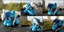 Size: 2000x1000 | Tagged: safe, artist:burgunzik, imported from derpibooru, minuette, pony, chibi, irl, lying down, photo, plushie, prone, solo