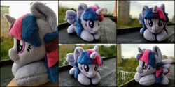 Size: 2000x1000 | Tagged: safe, artist:burgunzik, imported from derpibooru, twilight sparkle, alicorn, pony, chibi, irl, lying down, photo, plushie, prone, solo, twilight sparkle (alicorn)