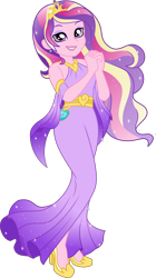 Size: 2520x4500 | Tagged: safe, artist:limedazzle, imported from derpibooru, kotobukiya, princess cadance, equestria girls, absurd resolution, clothes, dress, female, grin, high res, looking at you, palindrome get, princess outfit, show accurate, simple background, smiling, smiling at you, solo, transparent background