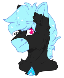 Size: 1637x2000 | Tagged: safe, artist:leawarriors, imported from derpibooru, oc, oc only, oc:specto, pony, bust, crystal, portrait, simple background, solo, transparent background