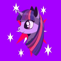 Size: 1280x1280 | Tagged: safe, artist:shouji-kun, imported from derpibooru, twilight sparkle, pony, cutie mark background, female, mare, profile, solo