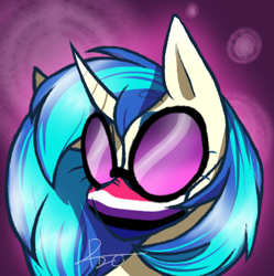 Size: 482x484 | Tagged: safe, alternate version, artist:kaywhitt, imported from derpibooru, dj pon-3, vinyl scratch, pony, unicorn, commission, coronavirus, covid-19, face mask, female, genderfluid, genderfluid pride flag, glasses, jewelry, mask, pride, pride flag, solo, vinyl's glasses, ych result