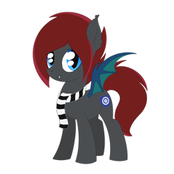 Size: 2048x2048 | Tagged: source needed, safe, artist:dyonys, derpibooru exclusive, imported from derpibooru, oc, oc only, oc:muhu, bat pony, pony, clothes, czech republic, female, mare, mascot, scarf, simple background, solo, transparent background