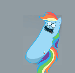 Size: 655x631 | Tagged: safe, imported from derpibooru, rainbow dash, meme, pickle rick, rick and morty