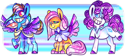 Size: 1893x846 | Tagged: safe, artist:spudsmcfrenzy, imported from derpibooru, fluttershy, rainbow dash, rarity, pony, chibi, female, simple background, transparent background