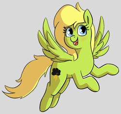 Size: 1344x1262 | Tagged: safe, artist:heretichesh, imported from derpibooru, oc, oc only, oc:thunderstruck, pegasus, pony, blushing, female, mare, simple background, smiling, solo, wings