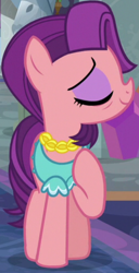 Size: 394x768 | Tagged: safe, imported from derpibooru, screencap, spoiled rich, earth pony, pony, a horse shoe-in, arrogant, cropped, eyes closed, female, mare, solo