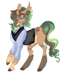 Size: 1920x2329 | Tagged: safe, artist:nightingalewolfie, imported from derpibooru, oc, oc only, oc:dr. spots, pony, unicorn, clothes, male, shirt, simple background, solo, stallion, sweater vest, transparent background