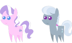 Size: 548x326 | Tagged: safe, artist:zacatron94, edit, editor:slayerbvc, imported from derpibooru, vector edit, diamond tiara, silver spoon, earth pony, pony, accessory-less edit, cropped, female, filly, missing accessory, pointy ponies, simple background, transparent background, vector