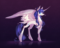 Size: 2240x1823 | Tagged: safe, artist:iheyyasyfox, imported from derpibooru, oc, oc only, oc:stella alba nyx, alicorn, pony, alicorn oc, female, horn, mare, solo, wings