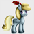 Size: 1026x1026 | Tagged: safe, artist:king-sombrero, imported from derpibooru, chirpy hooves, pegasus, pony, chirpabetes, cute, female, filly, foal, grin, happy, looking sideways, looking to side, quill, simple background, smiling, solo, standing, white background
