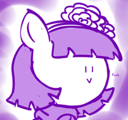 Size: 640x600 | Tagged: safe, artist:ficficponyfic, imported from derpibooru, part of a set, oc, oc only, oc:mulberry telltale, cyoa:madness in mournthread, blank stare, bust, close-up, clothes, cyoa, flower, headband, monochrome, neckerchief, portrait, shawl, simple face, story included, vulgar