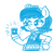 Size: 640x600 | Tagged: safe, artist:ficficponyfic, imported from derpibooru, part of a set, oc, oc only, oc:mulberry telltale, cyoa:madness in mournthread, boots, can, clothes, cyoa, ears up, eyeshadow, flower, headband, lidded eyes, makeup, monochrome, neckerchief, shawl, shoes, smiling, story included