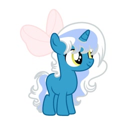 Size: 1024x1024 | Tagged: safe, artist:riofluttershy, imported from derpibooru, oc, oc:fleurbelle, alicorn, pony, unicorn, adorabelle, alicorn oc, bow, cute, female, filly, hair bow, horn, mare, smiling, wings, yellow eyes