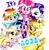 Size: 2291x2322 | Tagged: safe, artist:liaaqila, imported from derpibooru, applejack, fluttershy, pinkie pie, rainbow dash, rarity, twilight sparkle, alicorn, butterfly, earth pony, pegasus, pony, unicorn, 2021, cowboy hat, cute, female, floppy ears, hat, heart, mane six, mare, marker drawing, new year, simple background, traditional art, twilight sparkle (alicorn), white background